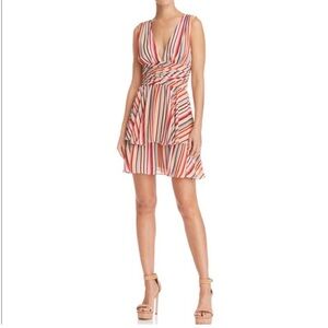 WAYF Tiered Striped Ruffle Fairy NWT Feminine Ruched Dress Size Medium